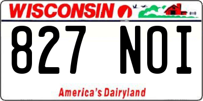 WI license plate 827NOI