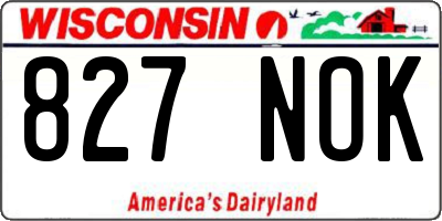 WI license plate 827NOK