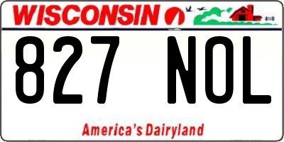 WI license plate 827NOL