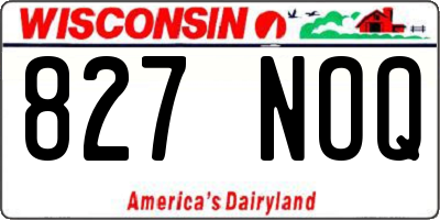 WI license plate 827NOQ