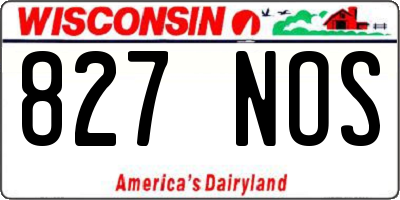 WI license plate 827NOS