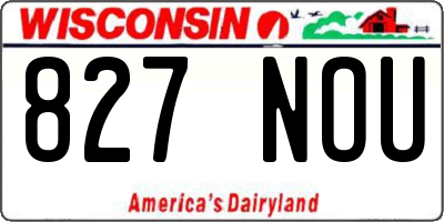 WI license plate 827NOU