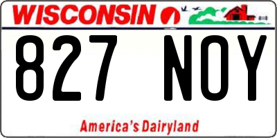 WI license plate 827NOY