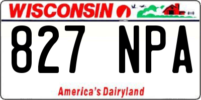 WI license plate 827NPA