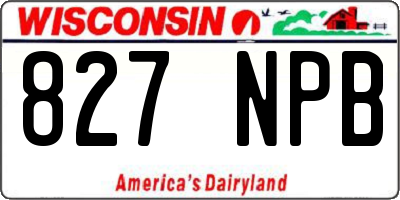 WI license plate 827NPB