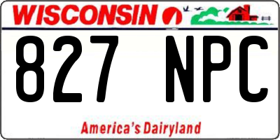 WI license plate 827NPC