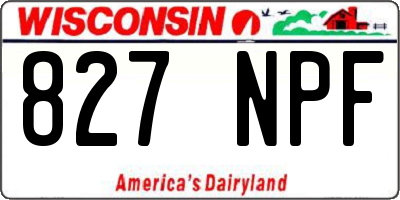 WI license plate 827NPF