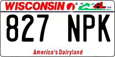 WI license plate 827NPK