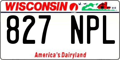 WI license plate 827NPL