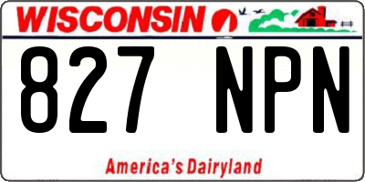 WI license plate 827NPN