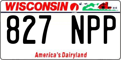 WI license plate 827NPP