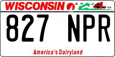 WI license plate 827NPR