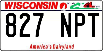 WI license plate 827NPT