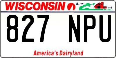 WI license plate 827NPU
