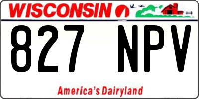 WI license plate 827NPV