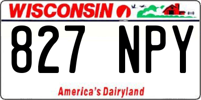 WI license plate 827NPY