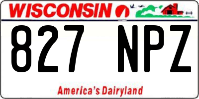 WI license plate 827NPZ