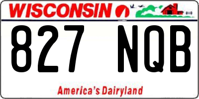 WI license plate 827NQB