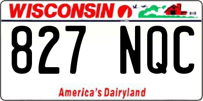 WI license plate 827NQC
