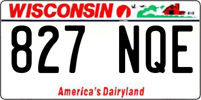 WI license plate 827NQE