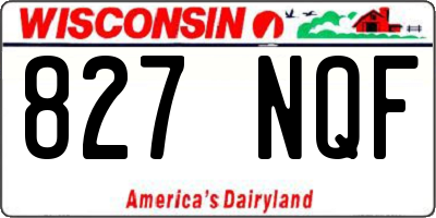 WI license plate 827NQF