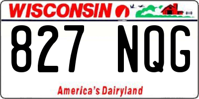 WI license plate 827NQG