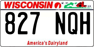 WI license plate 827NQH