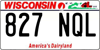 WI license plate 827NQL