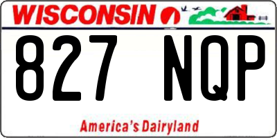 WI license plate 827NQP