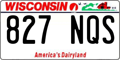 WI license plate 827NQS