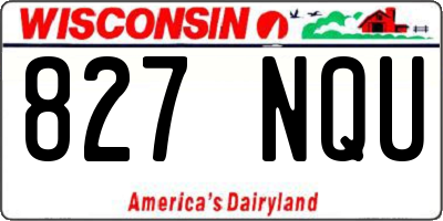 WI license plate 827NQU