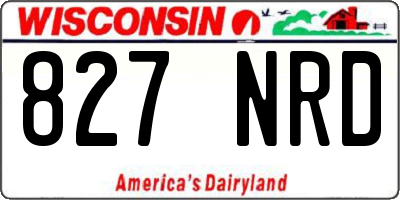 WI license plate 827NRD