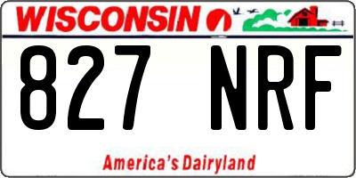 WI license plate 827NRF