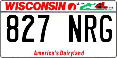 WI license plate 827NRG