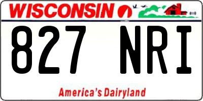 WI license plate 827NRI