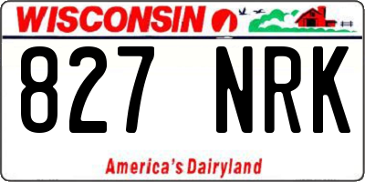WI license plate 827NRK