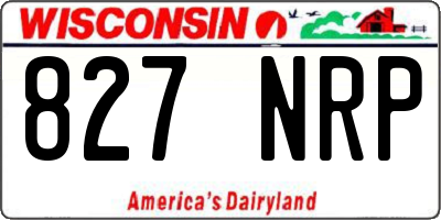 WI license plate 827NRP
