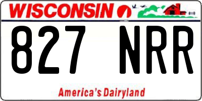 WI license plate 827NRR