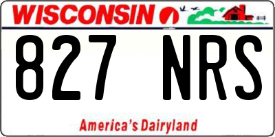 WI license plate 827NRS