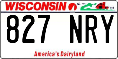 WI license plate 827NRY