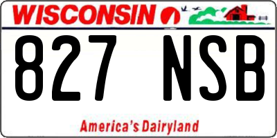 WI license plate 827NSB