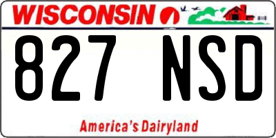WI license plate 827NSD