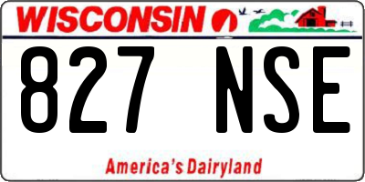 WI license plate 827NSE