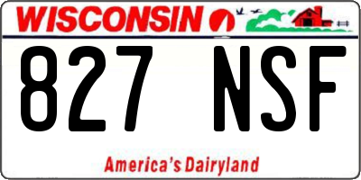 WI license plate 827NSF