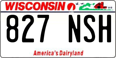 WI license plate 827NSH