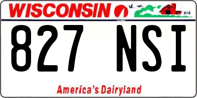 WI license plate 827NSI