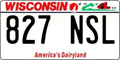 WI license plate 827NSL