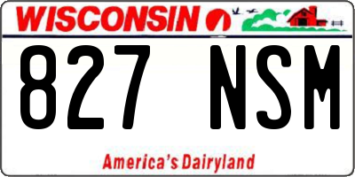 WI license plate 827NSM
