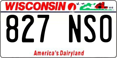 WI license plate 827NSO