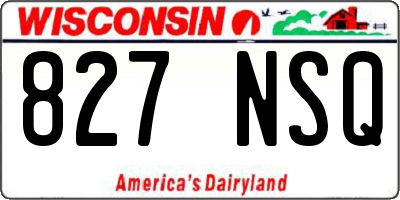 WI license plate 827NSQ